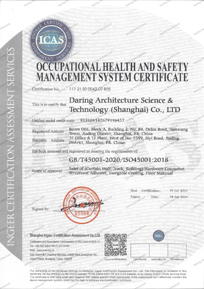 Occupational Health and Safety Management System Certificate